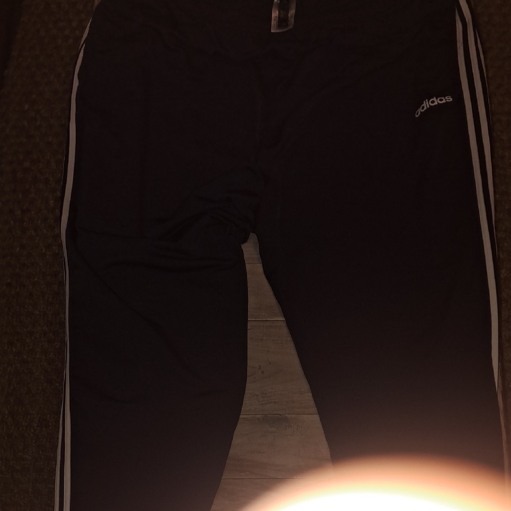 Adidas Black Pants with White Stripes